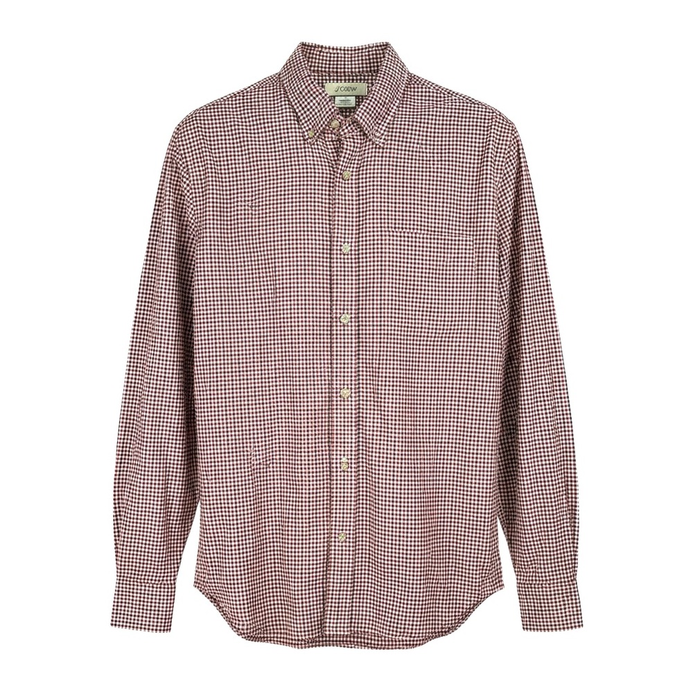 J. Crew Mens Slim Fit Button Down Shirt Long Sleeve Gingham Red Blue Size Large - Picture 5 of 12
